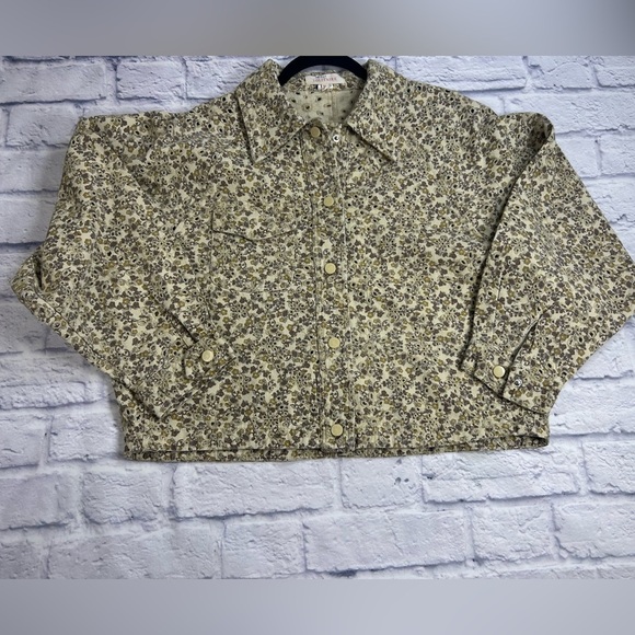 Anthropologie Solitaire Cream and Brown Eyelet Jacket. Cottagecore. - Picture 3 of 8